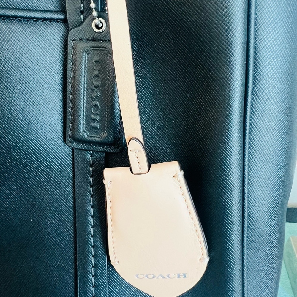Coach Peyton Leather Jordan Double Zip Carryall Shoulder Bag Black NWT - Picture 3 of 10